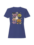 Kawaii Halloween Pumpkins and Ghost Women's T-shirt