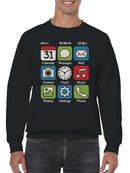 Retro Mobile App Icons  Men's Sweatshirt