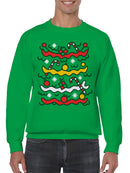 Festive Candy Cane Pattern Men's Sweatshirt