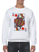 Queen of Hearts Playing Card Men's Sweatshirt