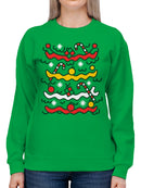 Festive Candy Cane Pattern Women's Sweatshirt