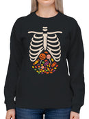 Halloween Candy Skeleton Women's Sweatshirt
