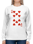 Ten of Hearts Playing Card Women's Sweatshirt