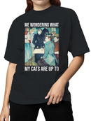 Victorian Cat-Related Humor Art Women's T-shirt