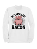 Will Work for Bacon Piggy Bank Women's Sweatshirt