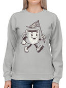 Energetic Caffeine Cup Character Women's Sweatshirt