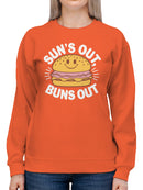 Sun’s Out, Buns Out Burger Women's Sweatshirt