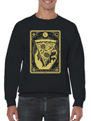 Tarot Card Style Pizza Slice Men's Sweatshirt