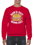 Sun’s Out, Buns Out Burger Men's Sweatshirt