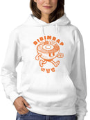 Bibimbap Cartoon with Korean Text Women's Hoodie