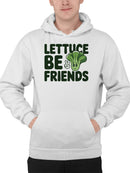 Lettuce Be Friends Cartoon Art Men's Hoodie