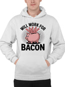 Will Work for Bacon Piggy Bank Men's Hoodie