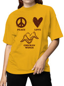 Peace Love Chicken Wings Women's T-shirt