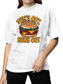 Sun's Out, Buns Out Burger Fun Women's T-shirt