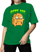 Officially Licensed Sad Nuggie Cute Cartoon Cookie with "Bite Me Women's T-shirt