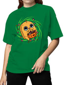 Officially Licensed Sad Nuggie Cute Halloween Ghost with Candy Women's T-shirt