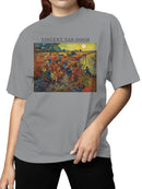 Van Gogh's Red Vineyard Harvest Scene Women's T-shirt