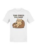 Too Tired to Care Cat Humor Men's T-shirt