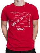 Officially Licensed Nasa Saturn V Rocket Diagram Men's T-shirt