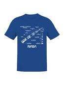 Officially Licensed Nasa Saturn V Rocket Diagram Men's T-shirt