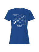 Officially Licensed Nasa Saturn V Rocket Diagram Women's T-shirt