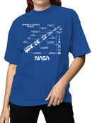 Officially Licensed Nasa Saturn V Rocket Diagram Women's T-shirt
