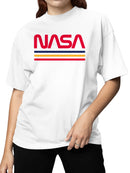 Officially Licensed Nasa Vintage Retro Stripes Design Women's T-shirt