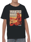 Officially Licensed Nasa Wanted Mars Explorers Poster Youth's T-shirt