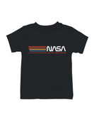 Officially Licensed Nasa Retro Stripes Logo Youth's T-shirt
