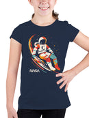 Officially Licensed Nasa Astronaut Cosmic Surfing Youth's T-shirt