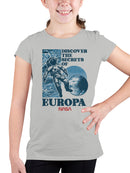 Officially Licensed Nasa Discover Europa's Secrets Youth's T-shirt