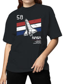 Officially Licensed Nasa Space Shuttle Vintage 58 Design Women's T-shirt