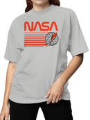 Officially Licensed Nasa Retro Rocket Emblem Women's T-shirt