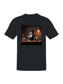 Feline Mixologist Portrait Men's T-shirt