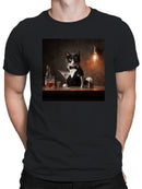 Feline Mixologist Portrait Men's T-shirt