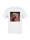 Neon Grid Puppy Portrait Men's T-shirt