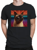 Retro Futuristic Cat Design Men's T-shirt
