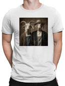 Goats in Classic Farmer Scene Men's T-shirt