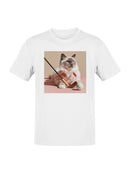 Feline Golf Enthusiast in Pink Men's T-shirt