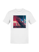 Vulture in Neon Cityscape Men's T-shirt