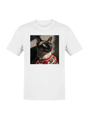 Vibrant Cat in Embroidered Attire Men's T-shirt