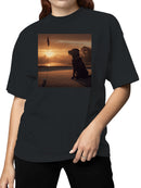 Sunset Canine on Golf Course Women's T-shirt