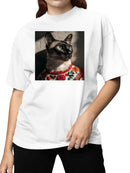 Vibrant Cat in Embroidered Attire Women's T-shirt