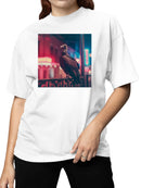 Vulture in Neon Cityscape Women's T-shirt