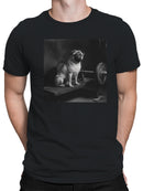 Pug on Vintage Gym Bench Men's T-shirt