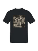 Bowling Penguins Vintage Scene Men's T-shirt