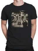 Bowling Penguins Vintage Scene Men's T-shirt