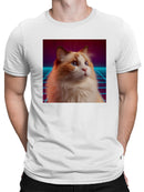 Retro Neon Cat Portrait Men's T-shirt