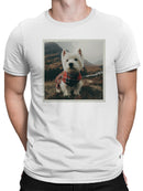 Highland Terrier in Plaid Men's T-shirt
