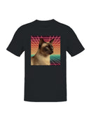 Retro Cat in Neon Gridscape Men's T-shirt